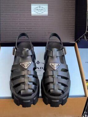 Prada Black Platform Sandals